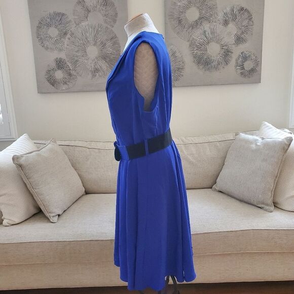 NEW! City Chic | 'Vintage Veroni' Fit & Fare Dress - size 22W in Blue - Picture 6 of 12